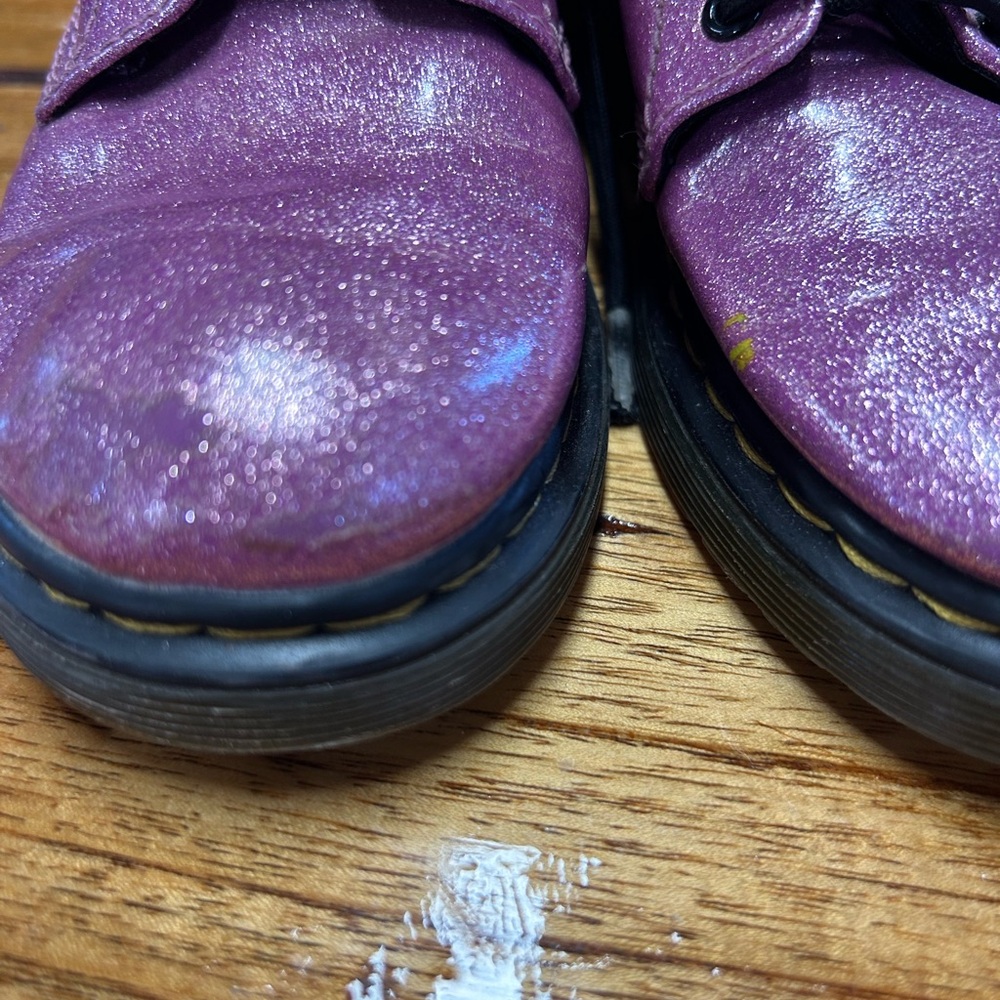 Dr. Martens Kids Sparkle Purple Lace-Up Boots - Picture 9 of 10